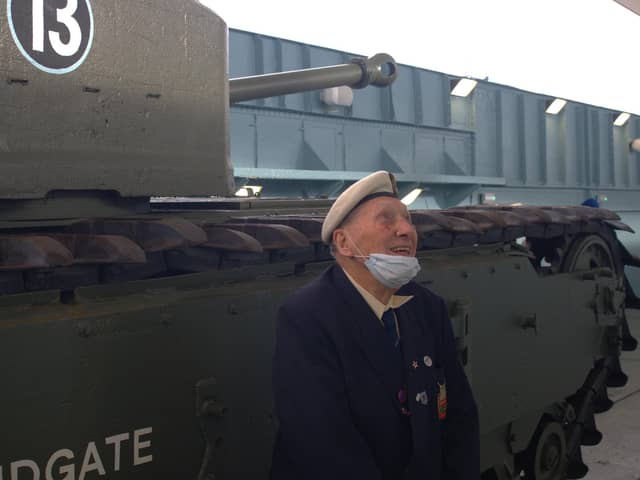 Veteran Bill Silvester with board a restored LCT 7074 tank in 2020.

Picture Portsmouth City Council