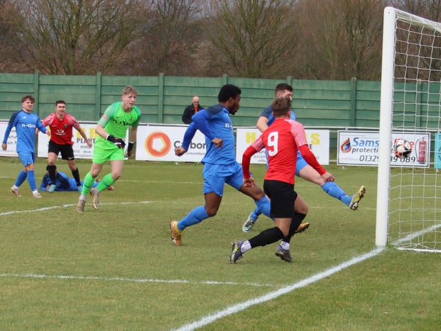 Josh Benfield (9) opens the scoring against Christchurch. Picture by Ken Walker