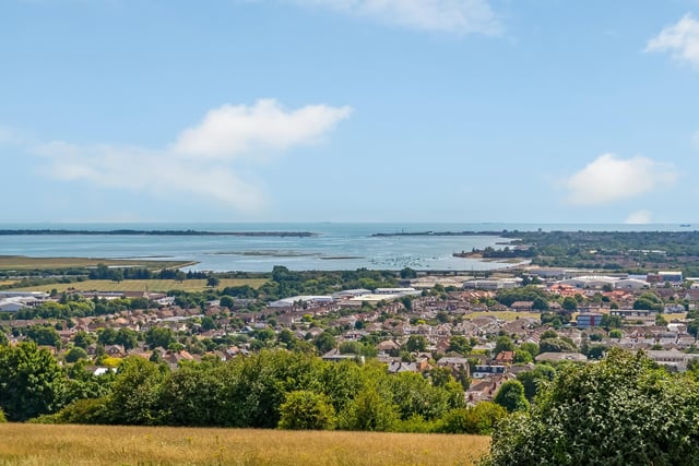 The vista from Pilgerruh on Portsdown Hill in Portsmouth