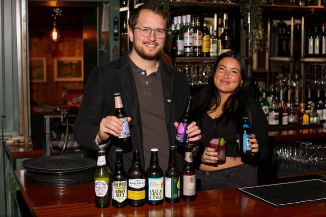 General manager of the Vaults in Albert Road, James Wilson with Daisy Binding at the Wine Vaults, Southsea
Picture: Habibur Rahman
