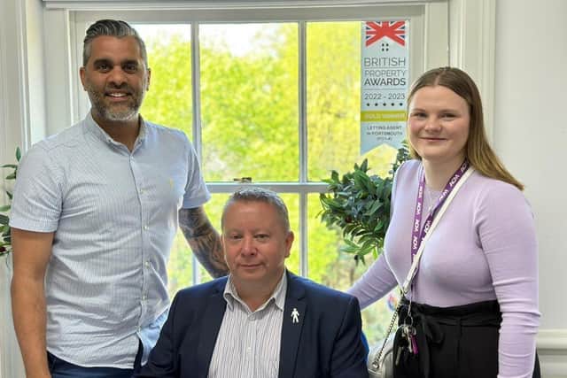 Matt Marsh, founder and director of ROK Marsh with Marc Ferguson, who is heading up the Chichester division and Cailtin Gillman who is assisting him.