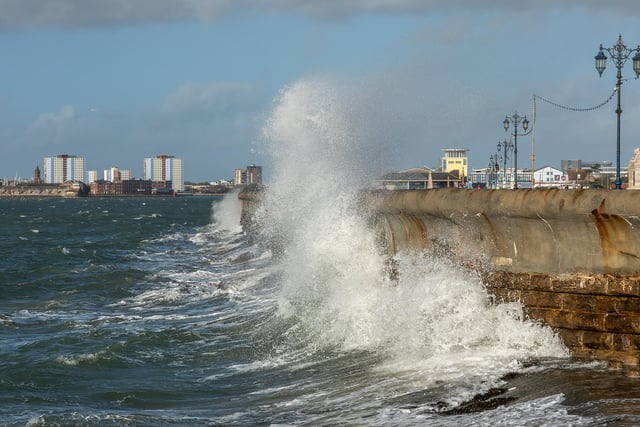 Very strong winds on the seafront contributed to the decision to cancel the race. Picture: Mike Cooter (311021)