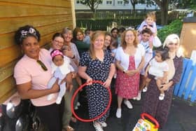 Home Start Portsmouth has been awarded a contract from Portsmouth City Council. The money received will go towards offering more services.
Pictured: Natasha Turner from Home-Start Portsmouth (centre, left), with Cllr Suzy Horton (centre, right) and families at Somerstown Family Hub.
