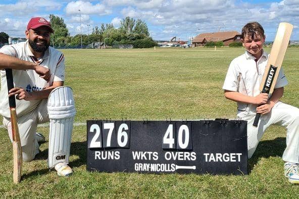 Mohit Patel and Felix Stanley shared an unbroken first wicket stand of 276 for Portsmouth & Southsea 4ths against Fareham & Crofton 4ths. Pic contributed.