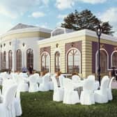 A CGI of the proposed 'amenities building' at the Royal Marines Museum hotel in Portsmouth