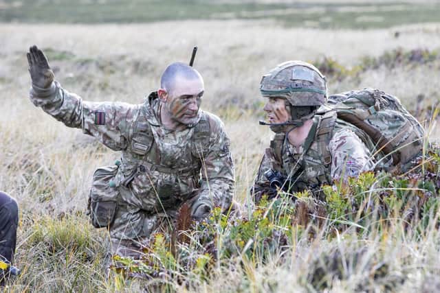 Troops from A Company, 1st Battalion The Rifles on Weddell, the third largest of the 778 islands that make up the Falklands.Photo: MoD