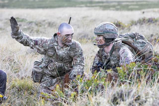 Troops from A Company, 1st Battalion The Rifles on Weddell,  the third largest of the 778 islands that make up the Falklands.Photo: MoD