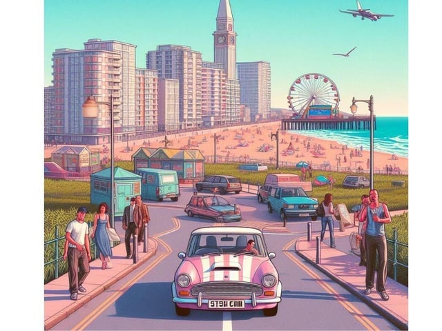 This is what Portsmouth would look like if it was in Grand Theft Auto. 
Picture credit: Bing Image Create