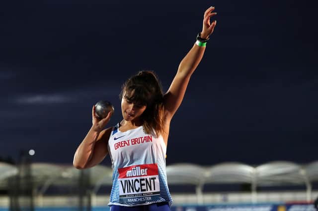 Serena Vincent takes part in the Women's Shot Put during day one of Muller British Athletics Championships at Manchester Regional Arena  in September this year. Photo by British Athletics via Getty Images.