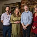 The team at the Bird In Hand - Simon Milne (32), Sharon Cole (53 - owner), Brandon White (19) and Beth Allen (29). Picture: Mike Cooter (151021)