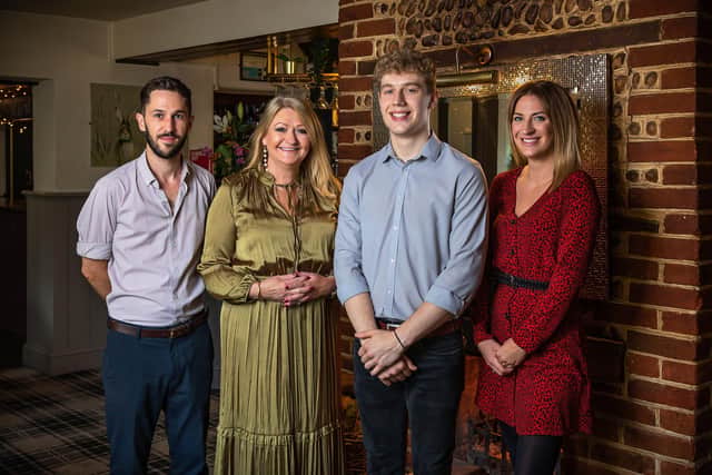The team at the Bird In Hand - Simon Milne (32), Sharon Cole (53 - owner), Brandon White (19) and Beth Allen (29). Picture: Mike Cooter (151021)