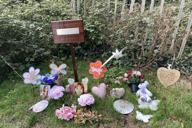 Memorial for Saffie-Rose Roussos in Bath Lane Recreation Ground Fareham 