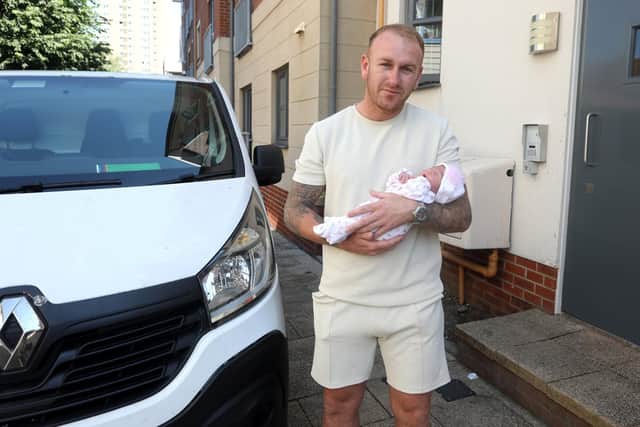 Perry Ryan with baby Bella, four days old.

Picture: Sam Stephenson