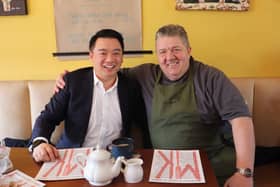 Alan Mak MP with Mike Berry, owner of Mike's Kitchen on Hayling Island