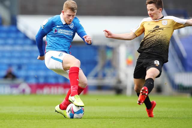 Andy Cannon in the thick of the action during today's 4-1 success over Crewe. Picture: Joe Pepler