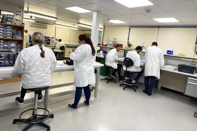 Staff at Waterlooville-based The WestGroup manufacturing parts for ventilators.