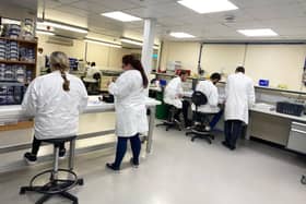 Staff at Waterlooville-based The WestGroup manufacturing parts for ventilators.