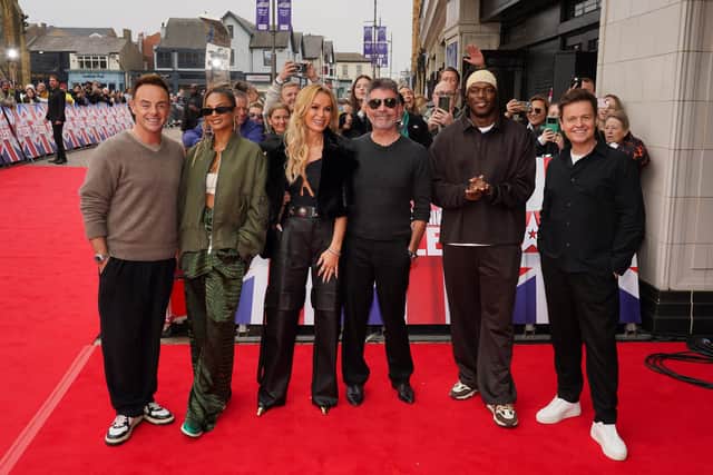 Ant McPartlin, Alesha Dixon, Amanda Holden, Simon Cowell, KSI and Declan Donnelly attend the "Britain's Got Talent" Blackpool Auditions at The Winter Gardens (Photo by Dominic Lipinski/Getty Images)