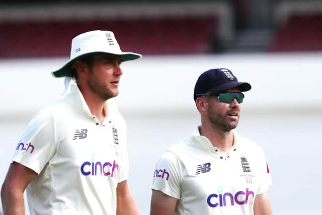 Stuart Broad (left) and James Anderson will be hoping to impress in early season Championship fixtures to boost their chance of an England Test recall.