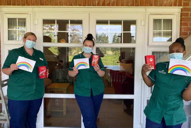 HIRES The Fernes care home celebrates National Carers WeekHayley, Megan and Tash