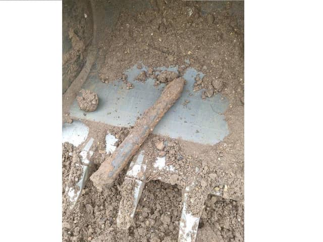 The unexploded ordnance found on December 3, 2021. Picture: Network Rail