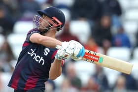 Chris Lynn hits out during his innings for Northamptonshire Steelbacks against Durham