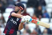 Chris Lynn hits out during his innings for Northamptonshire Steelbacks against Durham