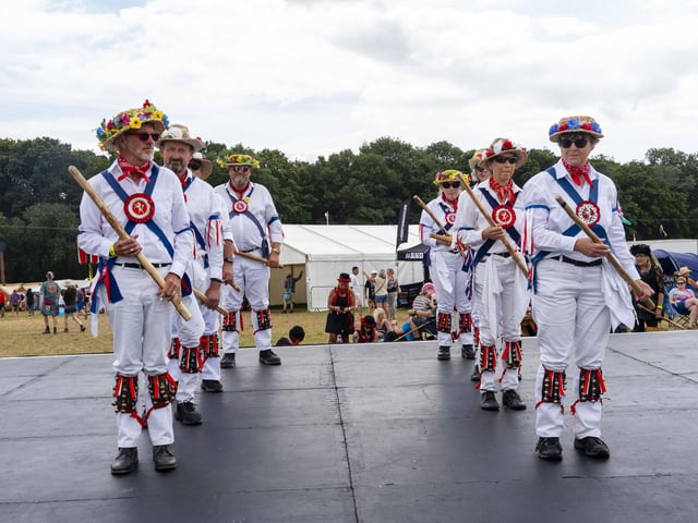 Morris Dancers entertain the crowds at Wickham Festival.