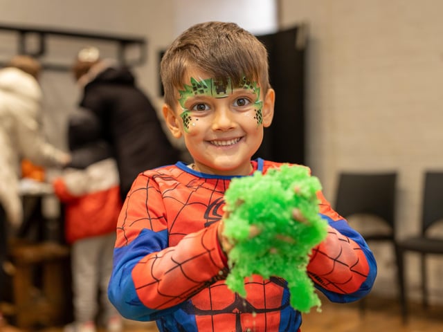 Fort Nelson is holding its spooky half term this week, with games, story telling, face painting and other entertainment for the whole family.Pictured - Alexander, 5 enjoying the messy tablesPhotos by Alex Shute