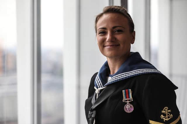 Leading Writer Rebecca Fyans, who works at the navy’s headquarters in Portsmouth, is made an MBE for her commitment to disability and inclusion and diversity issues, both across defence and in her local community.