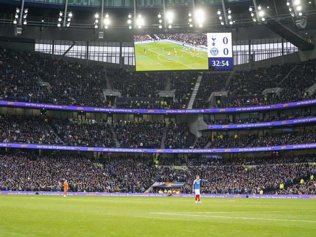 The scene at the Tottenham Hotspur Stadium as 8,880 Pompey fans made the trip to north London for the FA Cup third-round tie in January.
