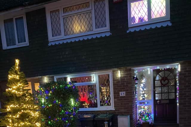 A Christmas trail has popepd up in Cowplain to raise funds for Padnell Infant School. Pictured: One of the houses on the trail