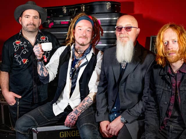Ginger Wildheart, second left, and The Sinners. Picture by Shirlaine Forrest