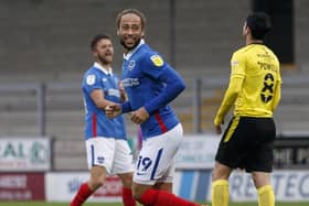 Marcus Harness was all smiles aftr his hat-trick against Burton at the start of October.  Picture: Daniel Chesterton