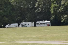 Travellers on the recreation ground at Fareham Leisure Centre, Fareham, on Friday, June 23.

Picture: Sarah Standing (230623-5571)