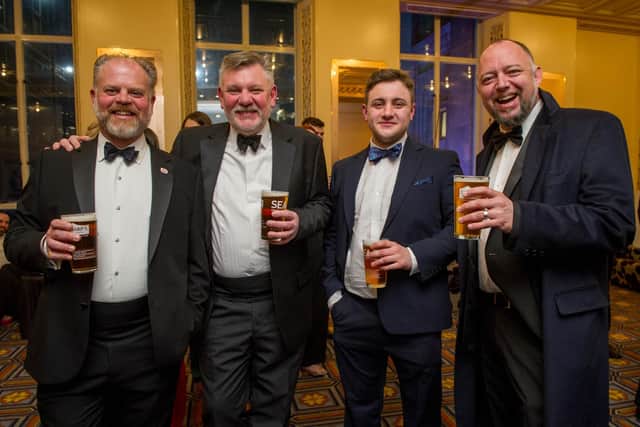 Vince Noyce, Giles Collighan, Josh Collighan and Dich Oatley of Portsmouth Distillery Company at The Business Excellence Awards 2020.
Picture: Habibur Rahman