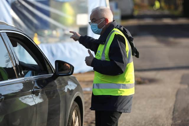 Pictured is Bob Hayter at the St James's Hospital vaccine hub. Picture: Sam Stephenson