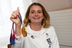 Eilidh McIntyre with her Olympic 470 Class gold medal. Picture: Sam Stephenson