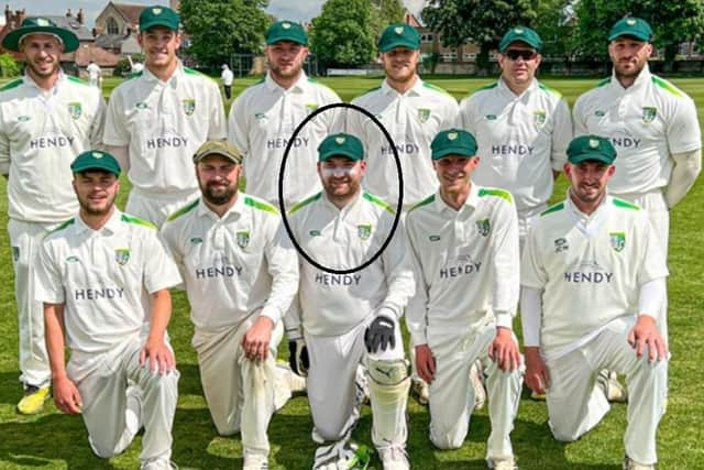 Elliot Smith (circled) blitzed 226 for Sarisbury 2nds against Ellingham, just four short of equalling the club record for highest innings.