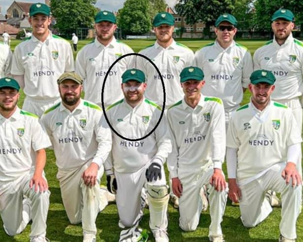 Elliot Smith (circled) blitzed 226 for Sarisbury 2nds against Ellingham, just four short of equalling the club record for highest innings.