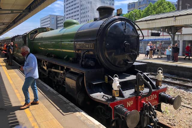 The Steam Dreams Rail Co circular trip around Hampshire saw the 61306 Mayflower and a U Class steam locomotive 31806 arrive into Portsmouth & Southsea station this afternoon. Picture: Richard Lemmer