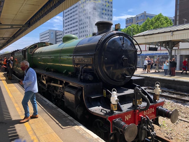 The Steam Dreams Rail Co circular trip around Hampshire saw the 61306 Mayflower and a U Class steam locomotive 31806 arrive into Portsmouth & Southsea station this afternoon. Picture: Richard Lemmer