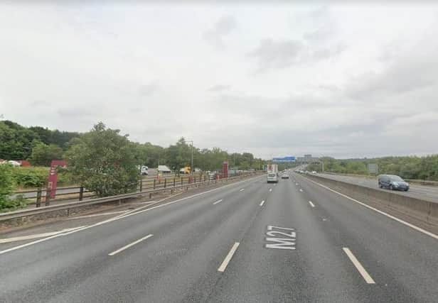 The crash on the M27. Picture: Google Street View.