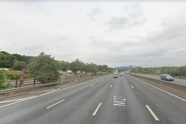 The crash on the M27. Picture: Google Street View.