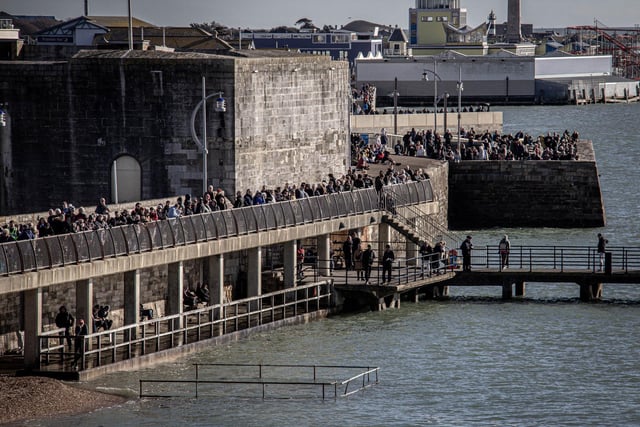Crowds at The Round Tower, Old Portsmouth. Picture: Habibur Rahman