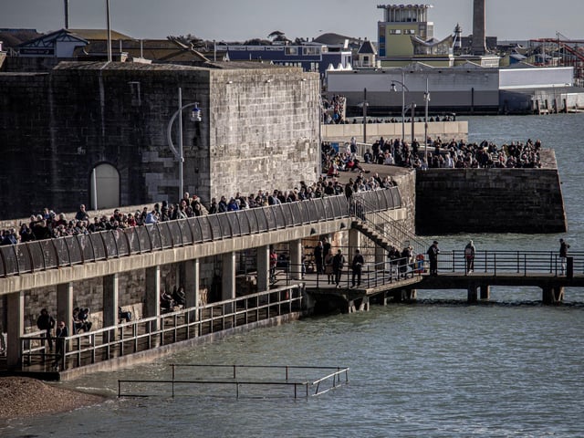 Crowds at The Round Tower, Old Portsmouth. Picture: Habibur Rahman