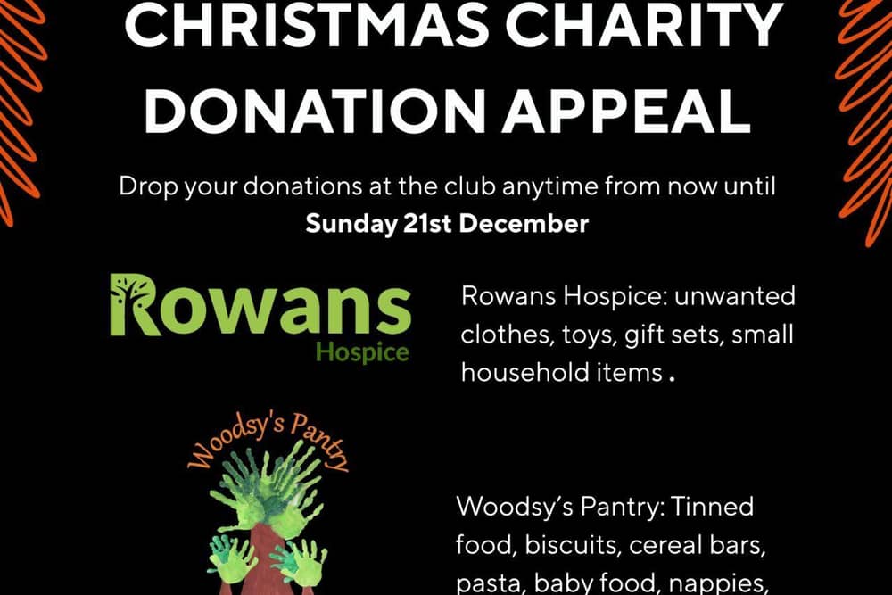 We are asking for donations for Rowans Hospice and Woodsy's Pantry Portchester.