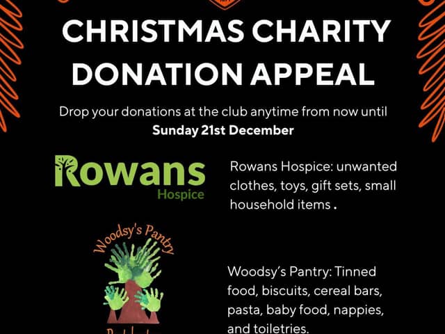We are asking for donations for Rowans Hospice and Woodsy's Pantry Portchester.