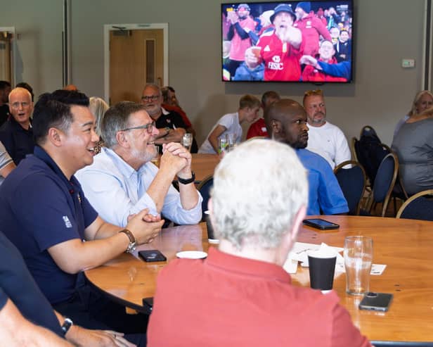 Alan Mak MP and other supporters watch the British & Irish Lions v Australia at Havant Rugby Club