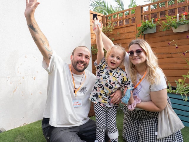 Fox Baines Family fun day in Southsea. Pictured is a Jordan Baines, Fox Baines and Jessica Baines. Pictured by Alec Chapman